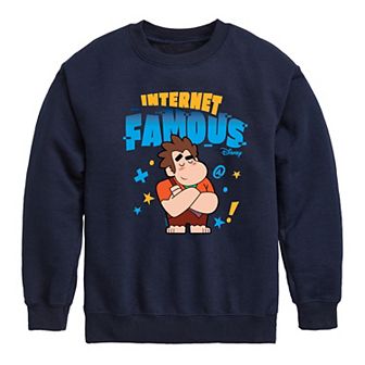 Disney's Wreck It Ralph Boys 8-20 Internet Famous Fleece Sweatshirt