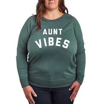 Plus Size Aunt Vibes French Terry Long Sleeve Tee