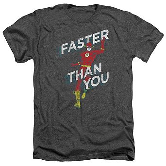 Dc Comics Flash Faster Than You Adult Heather T-shirt