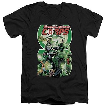 Green Lantern Gl Corps 25 Cover Short Sleeve Adult V Neck T-shirt