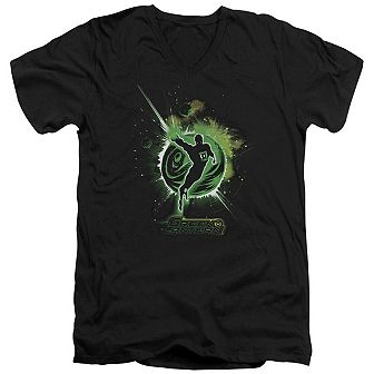Green Lantern Shadow Lantern Short Sleeve Adult V Neck T-shirt