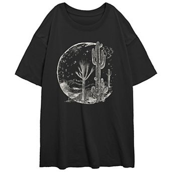 Juniors' Desert Moon Oversized Graphic Tee