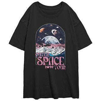 Juniors' Outer Space 2097 Tour Oversized Graphic Tee