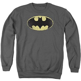 Batman Distressed Shield Adult Crewneck Sweatshirt