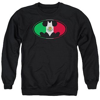Batman Mexican Flag Shield Adult Crewneck Sweatshirt
