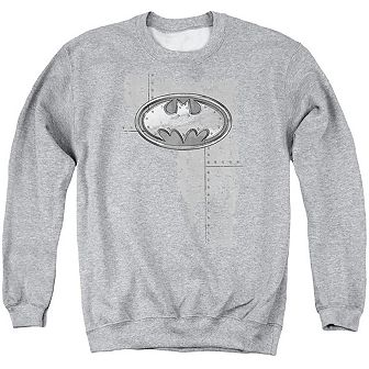 Batman Rivited Metal Logo Adult Crewneck Sweatshirt