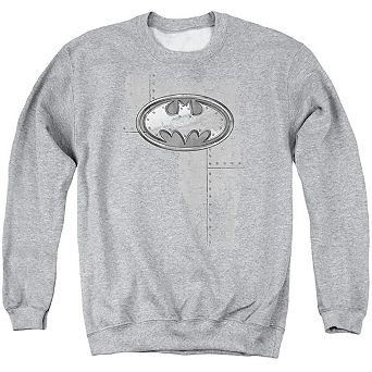 Batman Rivited Metal Logo Adult Crewneck Sweatshirt