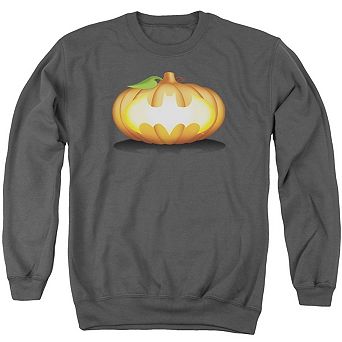 Batman Bat Pumpkin Logo Adult Crewneck Sweatshirt