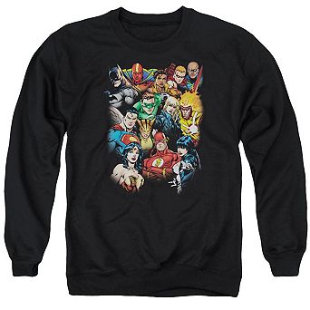 Justice League Of America The League All Here Adult Crewneck Sweatshirt