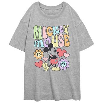 Disney's Mickey Mouse Juniors' Groovy Style Oversized Tee