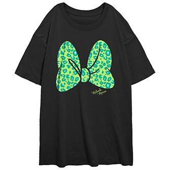 Disney's Minnie Mouse Juniors' Animal Print Oversized Tee