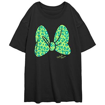 Disney's Minnie Mouse Juniors' Animal Print Oversized Tee