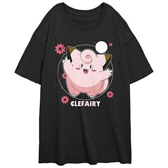 Juniors' Pokemon Clefairy Flower Dance Oversized Tee