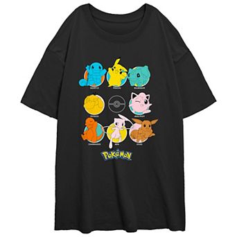 Juniors' Pokemon Mix Group Oversized Tee