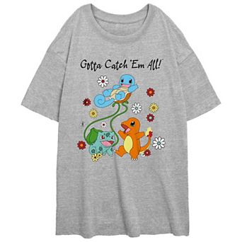 Juniors' Pokemon Gotta Catch 'Em All Starter Group Oversized Tee
