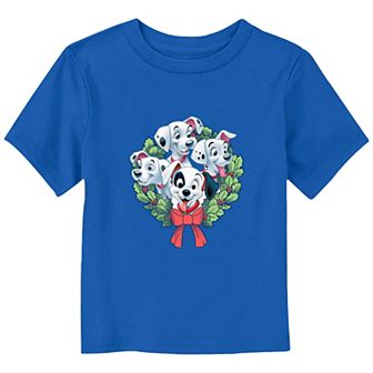 Disney's 101 Dalmatians Toddler Boy Puppies Christmas Wreath Graphic Tee