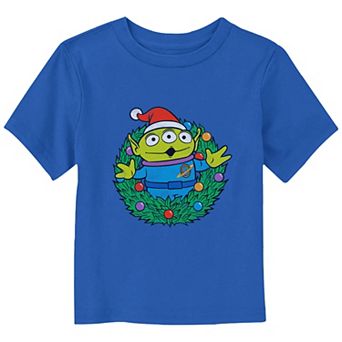 Disney / Pixar Toy Story Toddler Boy Alien Christmas Wreath Graphic Tee