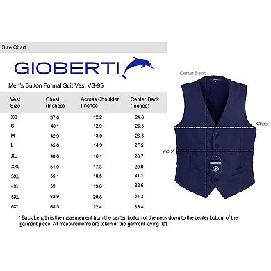 Gioberti Mens Formal Suit Vest