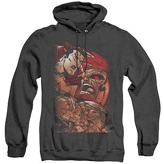 Superman Vs Darkseid Adult Heather Hoodie