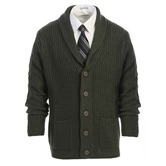 Gioberti Men's Heavy Weight Shawl Collar Knitted Regular Fit Long Sleeve Cardigan