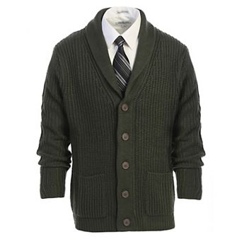 Gioberti Men's Heavy Weight Shawl Collar Knitted Regular Fit Long Sleeve Cardigan