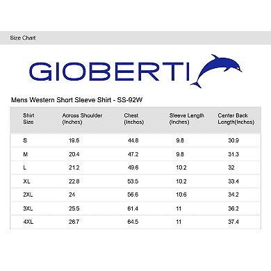 Gioberti Mens Western Cowboy Short Sleeve Shirt with Snap Buttons