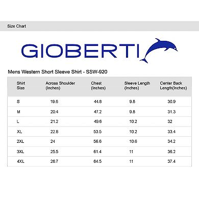 Gioberti Men's Western Cowboy Short Sleeve Shirt with Snap Buttons