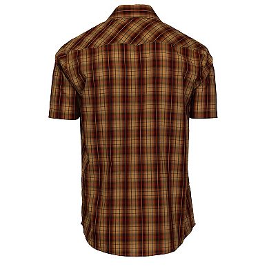 Gioberti Men's Short Sleeve Plaid Western Shirt W/ Pearl Snap-on Buttons