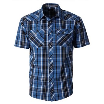 Gioberti Men's Western Cowboy Short Sleeve Shirt with Snap Buttons