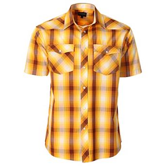 Gioberti Mens Western Cowboy Short Sleeve Shirt with Snap Buttons