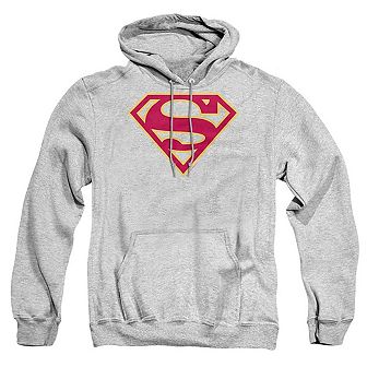Superman Red & Gold Shield Adult Pull Over Hoodie