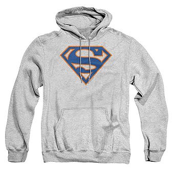 Superman Blue & Orange Shield Adult Pull Over Hoodie