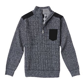 Gioberti Men's Half Zip Pullover Knitted Regular Fit Sweater With Soft Brushed Flannel Lining