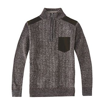 Gioberti Men's Half Zip Pullover Knitted Regular Fit Sweater With Soft Brushed Flannel Lining