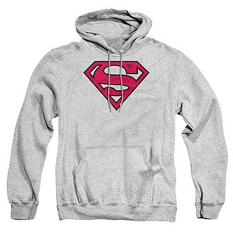 Superman Red & Black Shield Adult Pull Over Hoodie