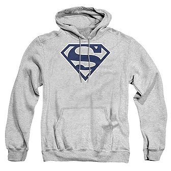 Superman Navy & White Shield Adult Pull Over Hoodie