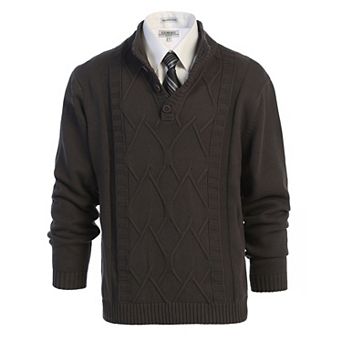 Gioberti Men's 100% Cotton Button Down Collar Knitted Pullover Sweater