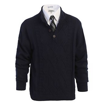 Gioberti Men's 100% Cotton Button Down Collar Knitted Pullover Sweater