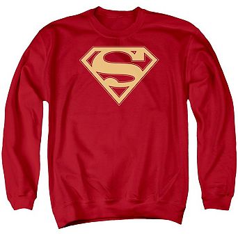 Superman Red & Gold Shield Adult Crewneck Sweatshirt