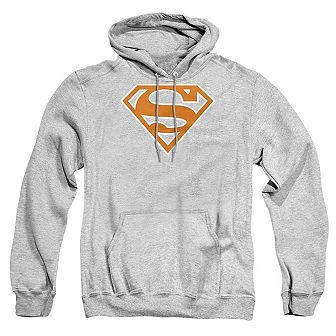 Superman Burnt Orange & white Shield Adult Pull Over Hoodie