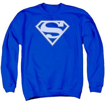 Superman Blue & White Shield Adult Crewneck Sweatshirt