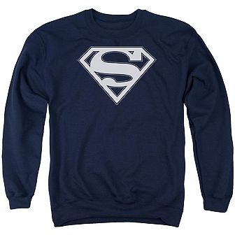 Superman Navy & White Shield Adult Crewneck Sweatshirt