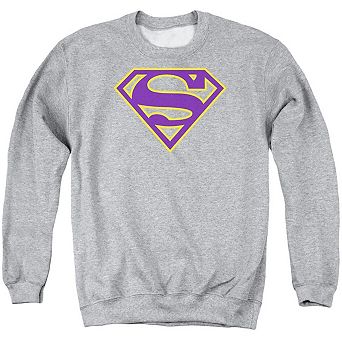 Superman Purple & Gold Shield Adult Crewneck Sweatshirt