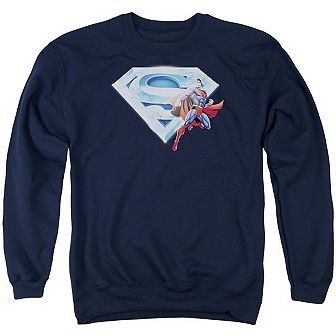 Superman Superman & Crystal Logo Adult Crewneck Sweatshirt