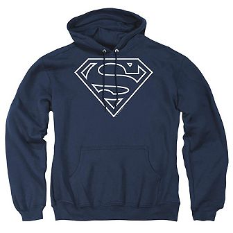 Superman Navy & White Shield Adult Pull Over Hoodie