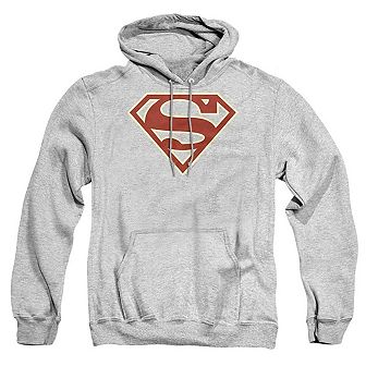 Superman Crimson & Cream Shield Adult Pull Over Hoodie