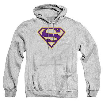 Superman Purple & Gold Shield Adult Pull Over Hoodie