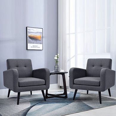 Comfy Accent Chair Single Sofa with Rubber Wood Legs