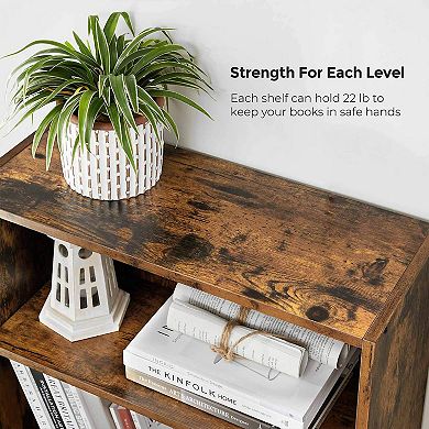 Hivvago 5 Tier Bookshelf Rustic Brown