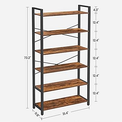 Hivvago 6-tier Bookshelf With Steel Frame